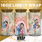 Experiment 626 Girl Rainbow Cartoon UV DTF 16oz Glass Cup Wrap
