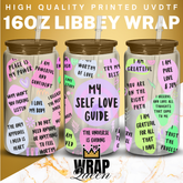 My Self Love Guide UV DTF 16oz Glass Cup Wrap