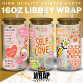 Self Love Affirmation UV DTF 16oz Glass Cup Wrap