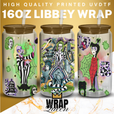 Beetle Juice UV DTF 16oz Glass Cup Wrap