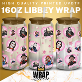 Halloween Doll Mouse Hearts Cartoon UV DTF 16oz Glass Cup Wrap