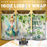 Just a girl who loves Tinkerbell UV DTF 16oz Glass Cup Wrap