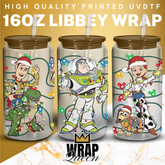 Christmas Toy Lights UV DTF 16oz Glass Cup Wrap