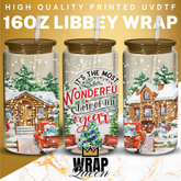 It's the most wonderful time of the year Films UV DTF 16oz Glass Cup Wrap