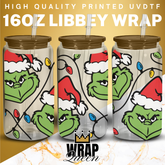 Grinchmas Grinch Christmas UV DTF 16oz Glass Cup Wrap