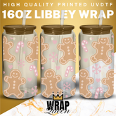 Christmas Gingerbread Man 2 UV DTF 16oz Glass Cup Wrap
