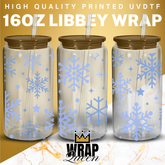 Christmas Snowflake 2 UV DTF 16oz Glass Cup Wrap