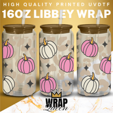 Halloween Pumpkin Patch Leopard UV DTF 16oz Glass Cup Wrap