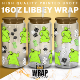 Oogie Boogie Man Cartoon Halloween UV DTF 16oz Glass Cup Wrap