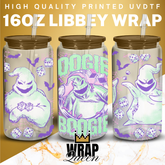 Oogie Boogie UV DTF 16oz Glass Cup Wrap