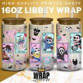 Experiment 626 Halloween Cartoon UV DTF 16oz Glass Cup Wrap