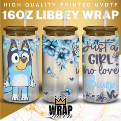 Australian Cattle Dog Just a girl who loves UV DTF 16oz Glass Cup Wrap