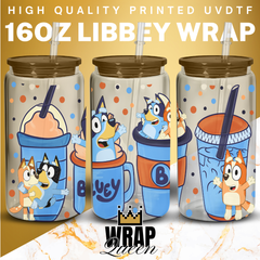 Austrilian Dog Cups UV DTF 16oz Glass Cup Wrap