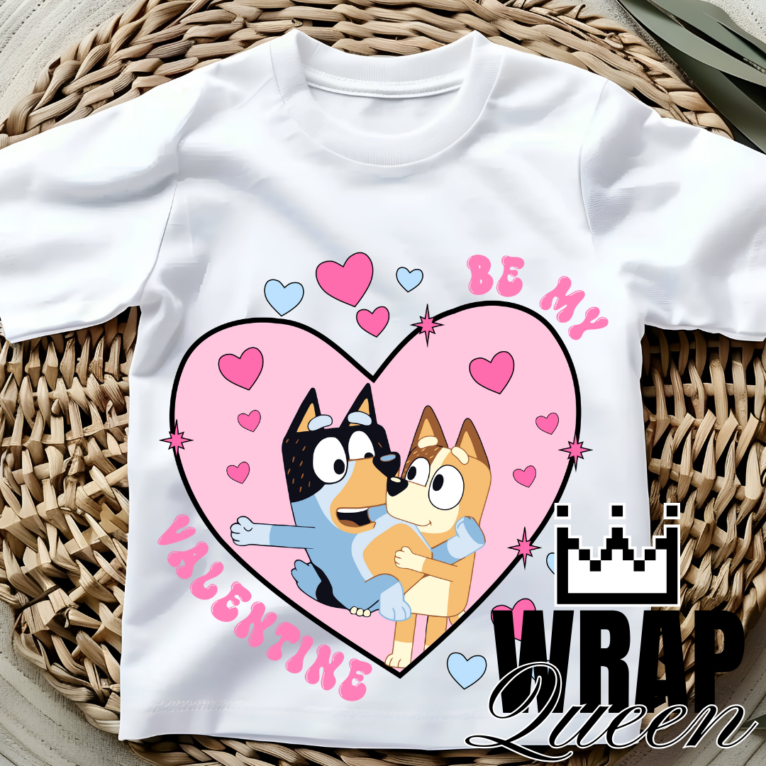Valentine Heeler Australian Dog Be My Valentine DTF 👕