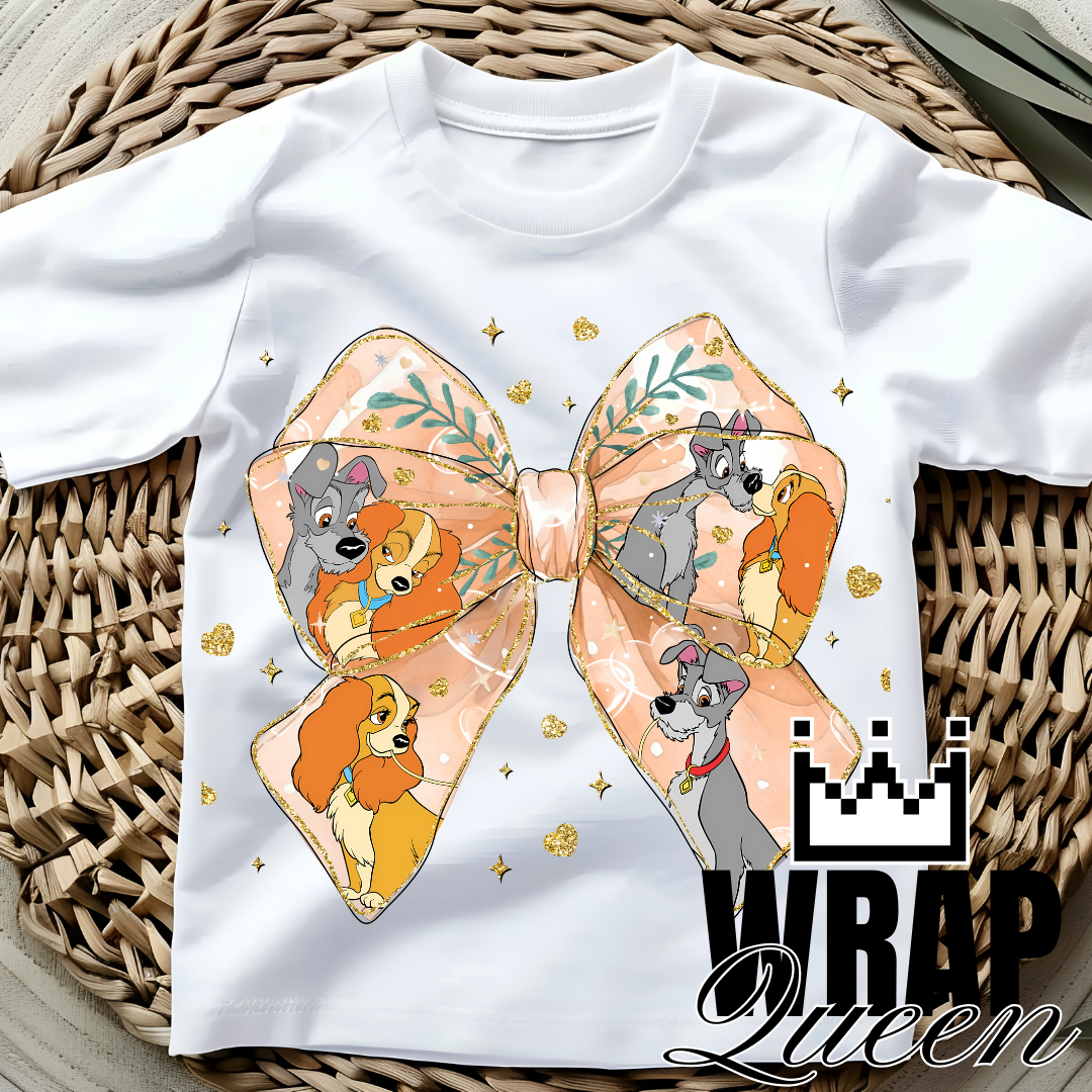 Croquette Cartoon Bow Lady and the Tramp DTF 👕