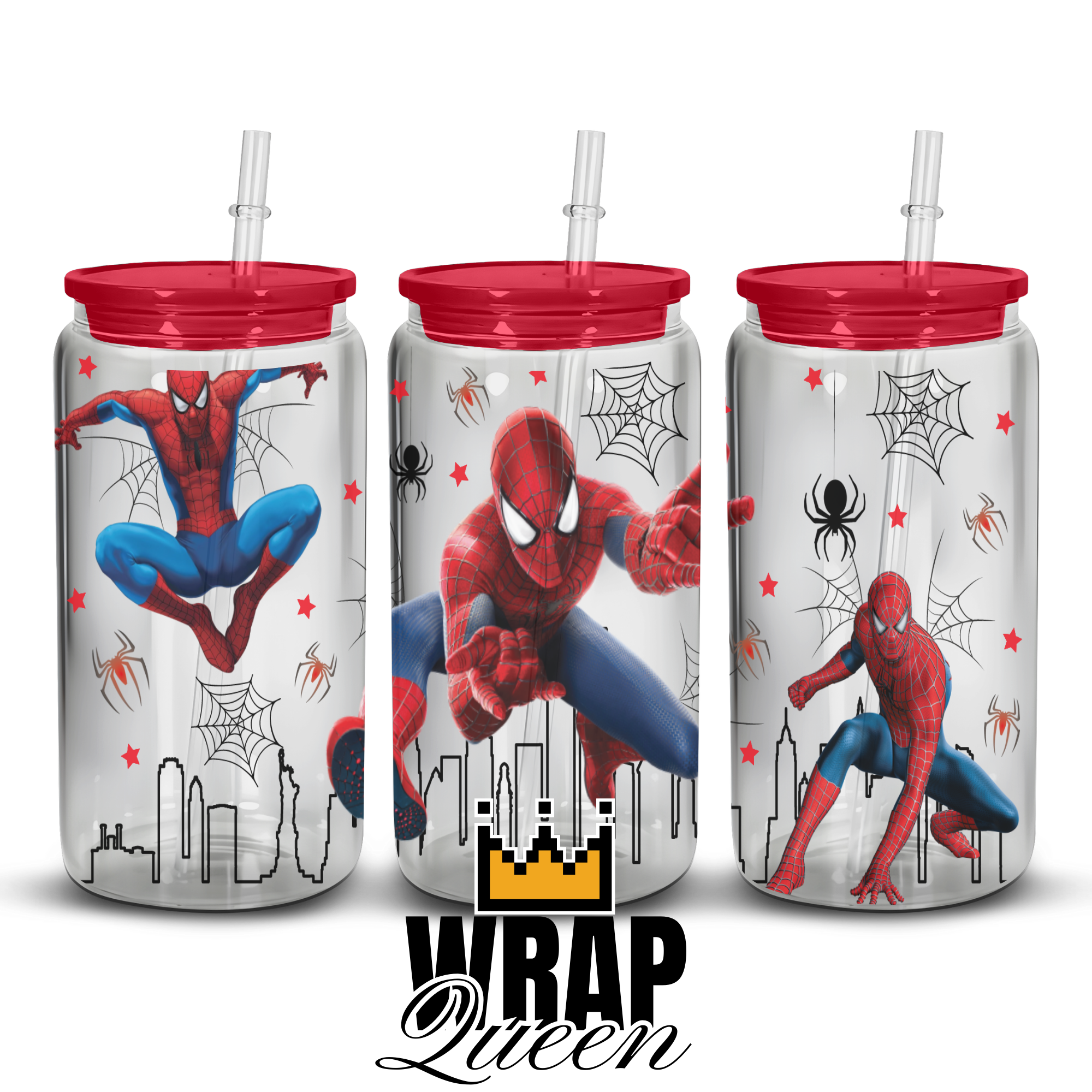 Spider City UV DTF 16oz Glass Cup Wrap