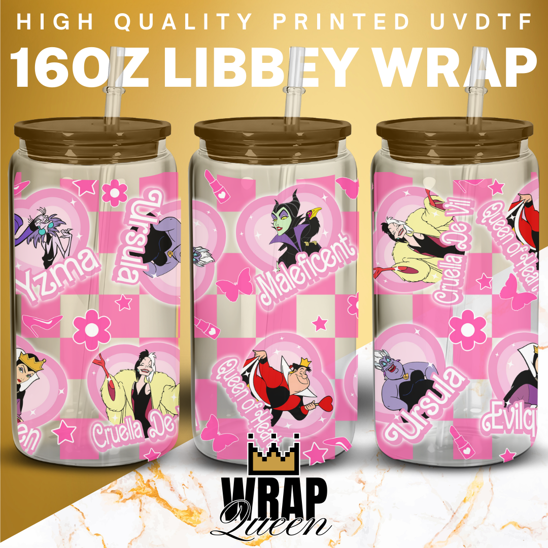 Halloween Doll Villain Princess UV DTF 16oz Glass Cup Wrap